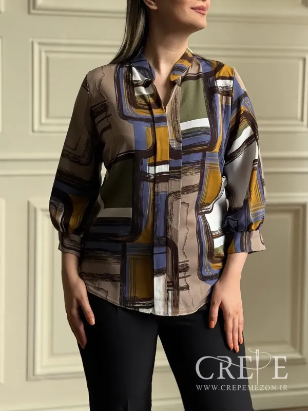 شومیز طرحدار دو پیله