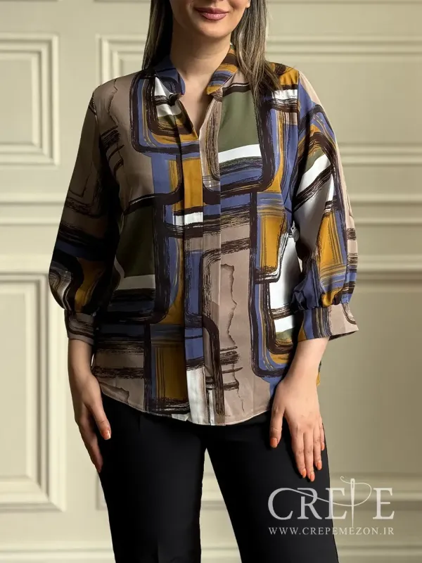 شومیز طرحدار دو پیله