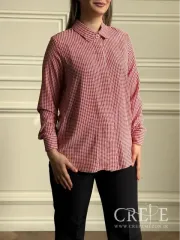 شومیز دکمه مخفی یقه مردانه