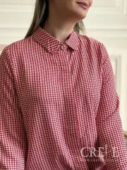 شومیز دکمه مخفی یقه مردانه