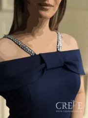 پیراهن کوتاه یقه پاپیونی نگینی