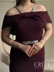 پیراهن کوتاه یقه پاپیونی نگینی