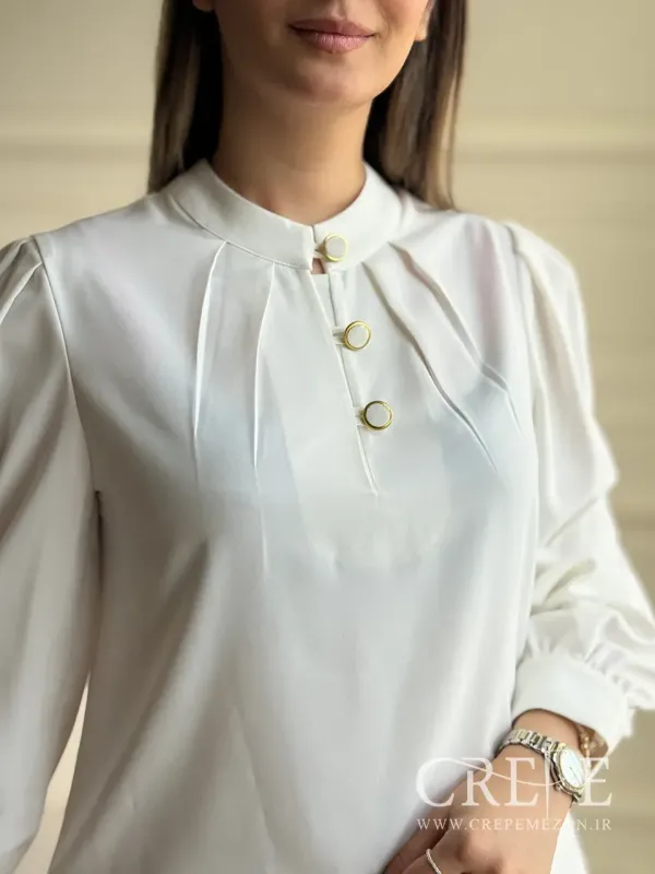 شومیز یقه پیله دار سه دکمه