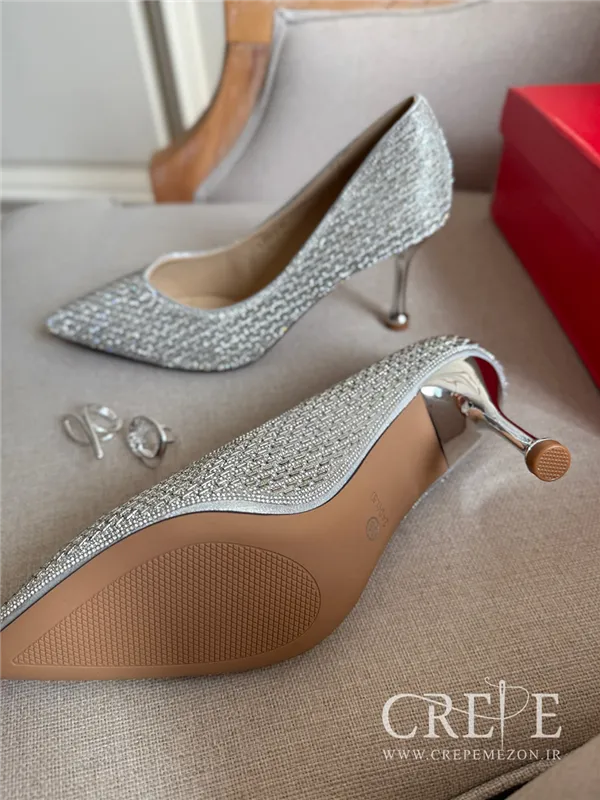 کفش مجلسی تمام نگین پاشنه 7 سانت