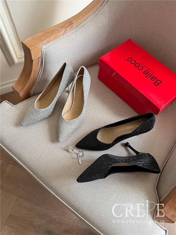 کفش مجلسی تمام نگین پاشنه 7 سانت