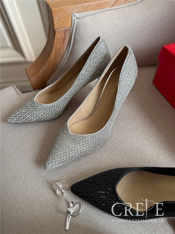 کفش مجلسی تمام نگین پاشنه 7 سانت