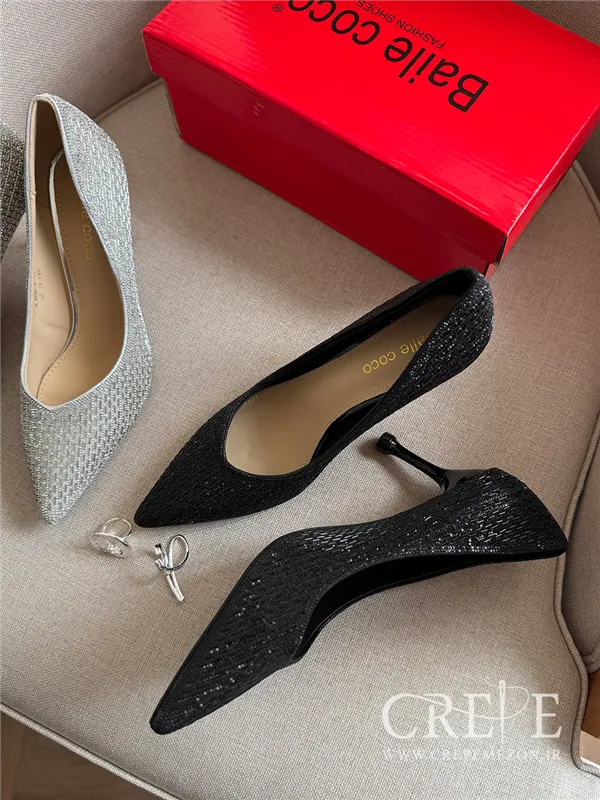 کفش مجلسی تمام نگین پاشنه 7 سانت