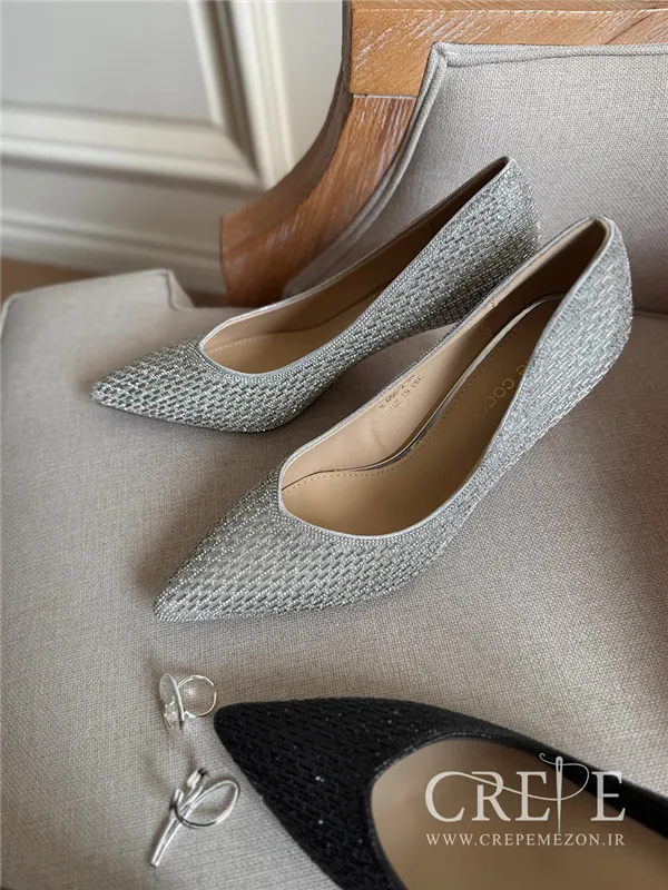 کفش مجلسی تمام نگین پاشنه 7 سانت