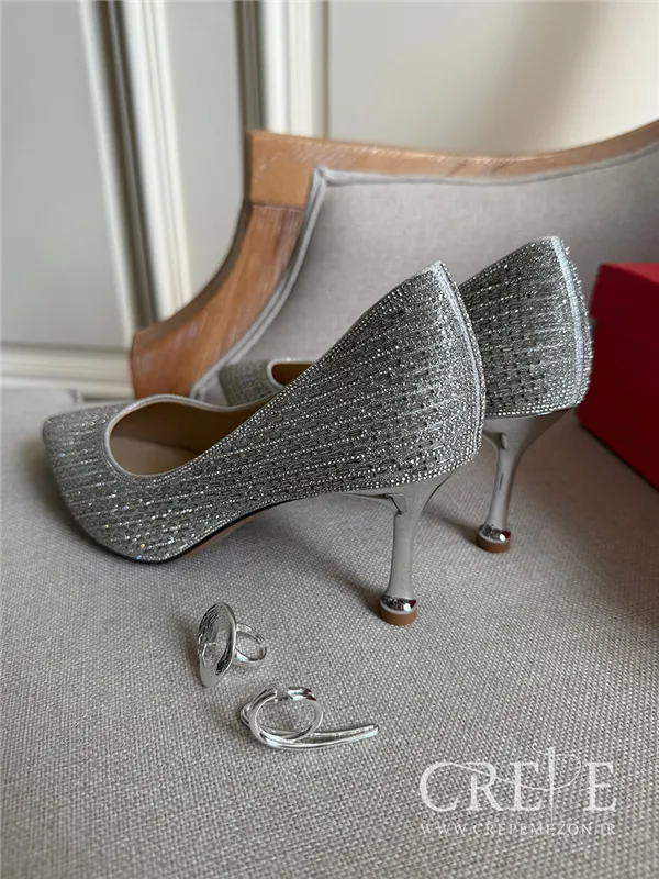 کفش مجلسی تمام نگین پاشنه 7 سانت