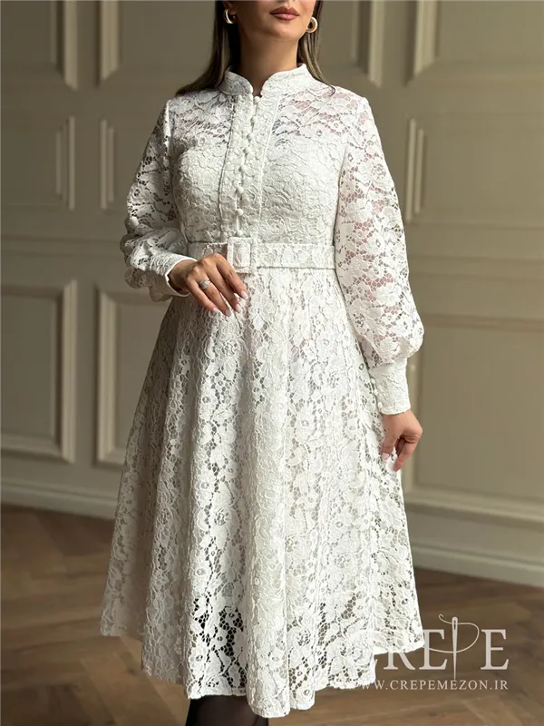 پیراهن گیپور جلو دکمه