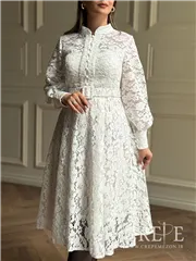 پیراهن گیپور جلو دکمه