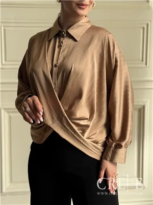 شومیز  پایین پیچ زری دار 