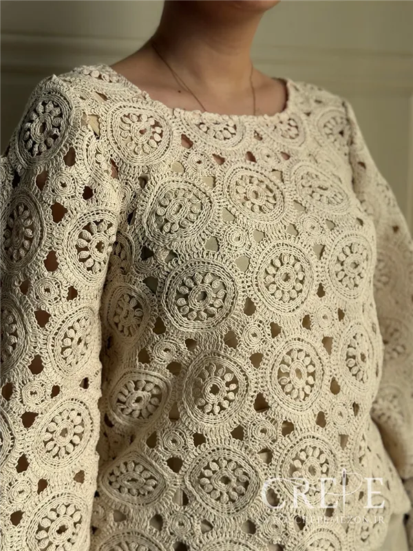 شومیز مجلسی قلاب بافی