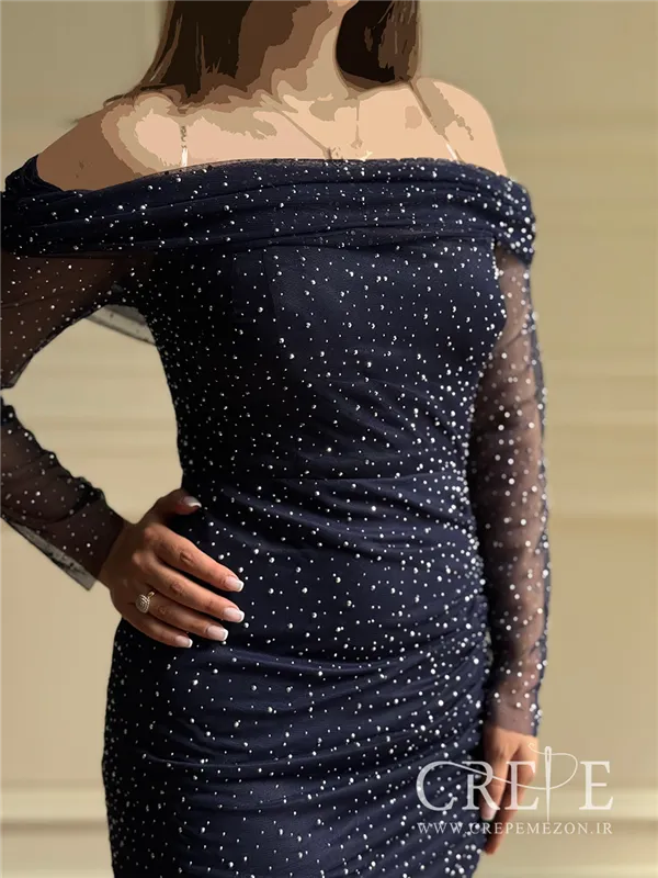 ماکسی تور نگین دار یقه دکلته