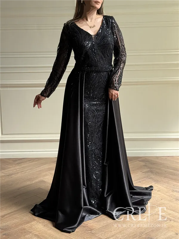 ماکسی دو دامنه پولک دوزی