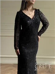 ماکسی دو دامنه پولک دوزی