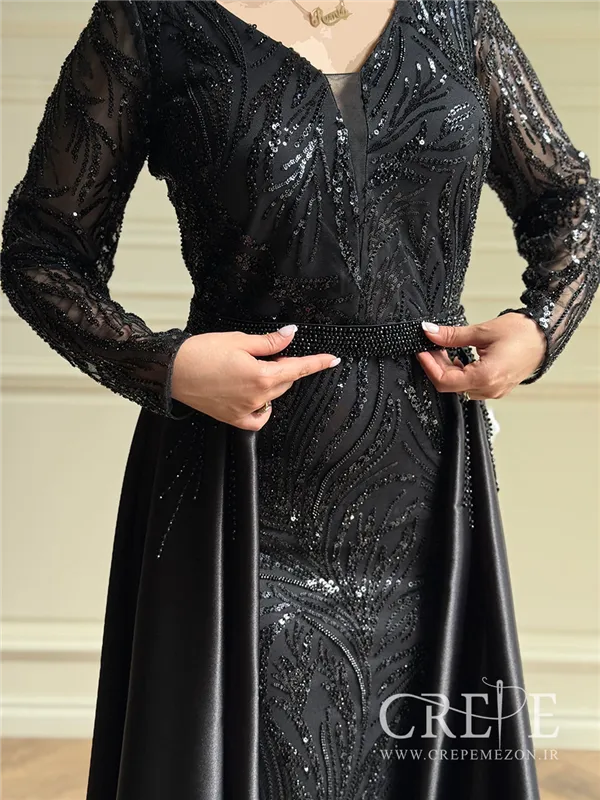 ماکسی دو دامنه پولک دوزی