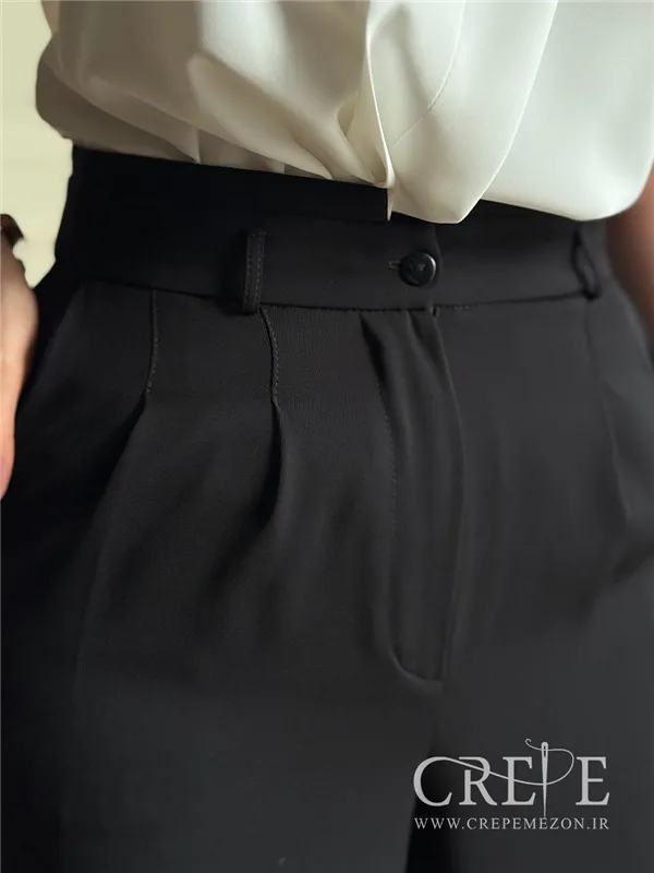 شلوار نیم بگ پیله دار قد 107