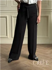 شلوار هرمس نیم بگ کمردار  قد 110