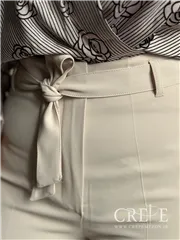 شلوار هرمس نیم بگ کمردار  قد 110