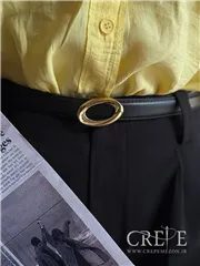 کمربند 2/5 سانت سگک بیضی طلایی