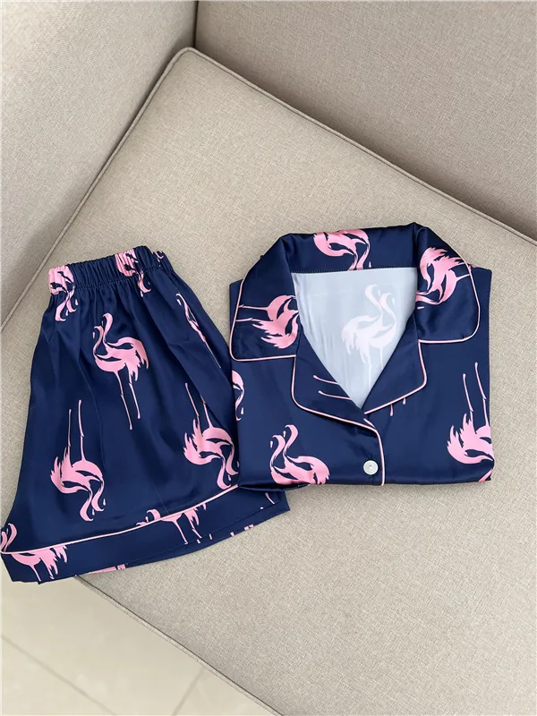 بلوز شلوارک طرح فلامینگو