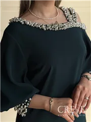 پیراهن میدی یقه مرواریدی