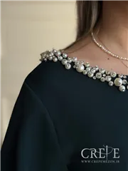 پیراهن میدی یقه مرواریدی