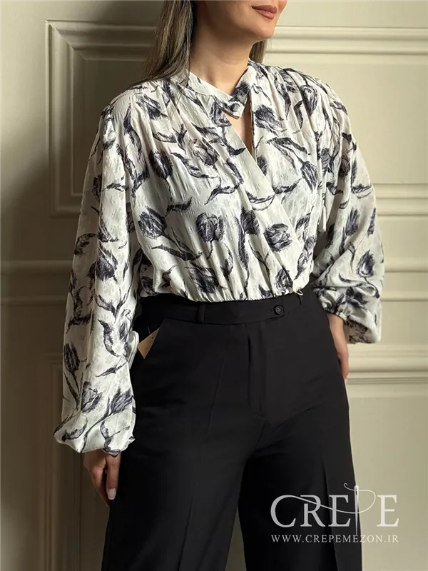 شومیز کراپ گلدار