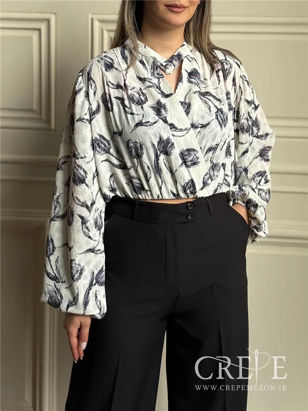 شومیز کراپ گلدار