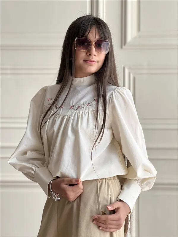 شومیز گلدوزی لینن نچرال 