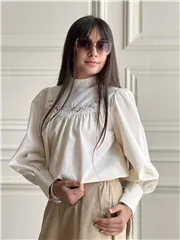 شومیز گلدوزی لینن نچرال 