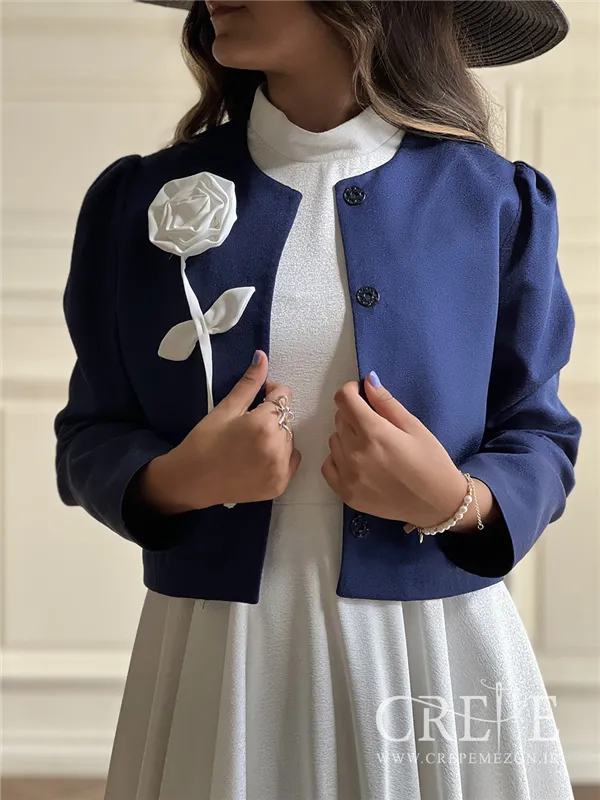 کت کراپ کتان لمه گل رز