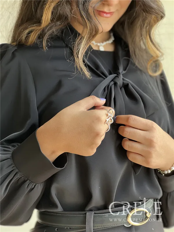 شومیزالیزه یقه کرواتی آستین مچ دار