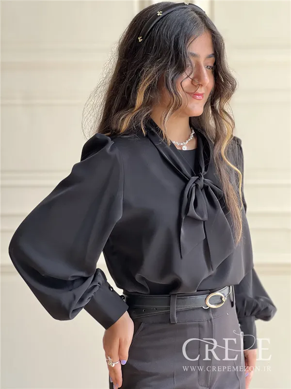 شومیزالیزه یقه کرواتی آستین مچ دار