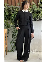 شلوار لینن کجراه پیله دار