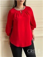 شومیز جلو پیله یقه نگینی