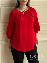 شومیز جلو پیله یقه نگینی