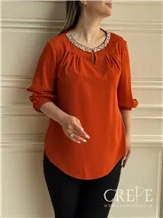 شومیز جلو پیله یقه نگینی