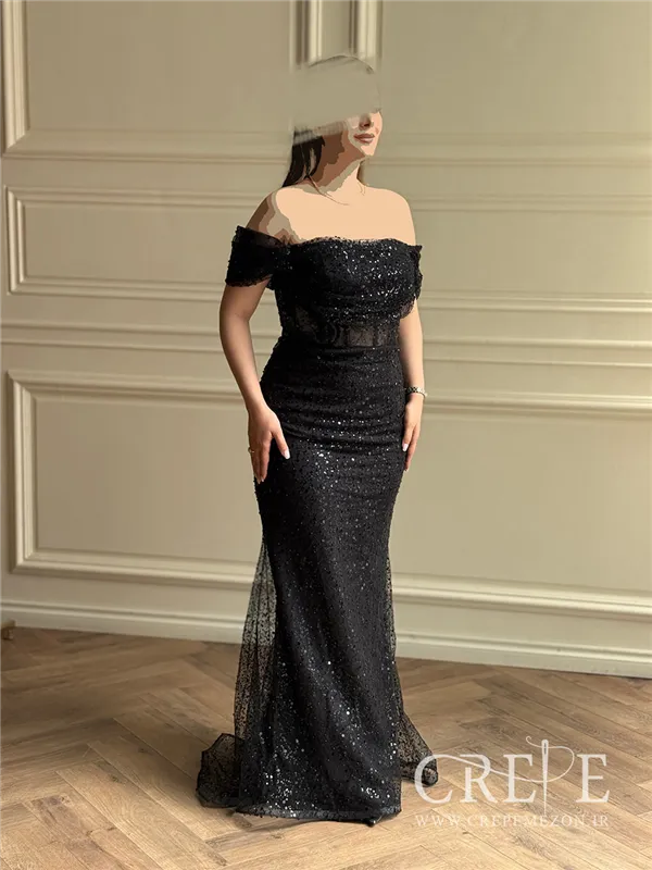 پیراهن دکلته تور پولکی