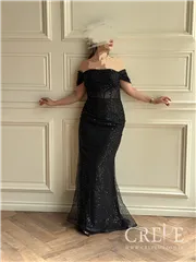 پیراهن دکلته تور پولکی