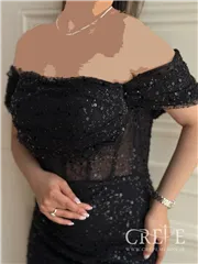 پیراهن دکلته تور پولکی