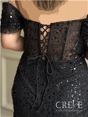 پیراهن دکلته تور پولکی