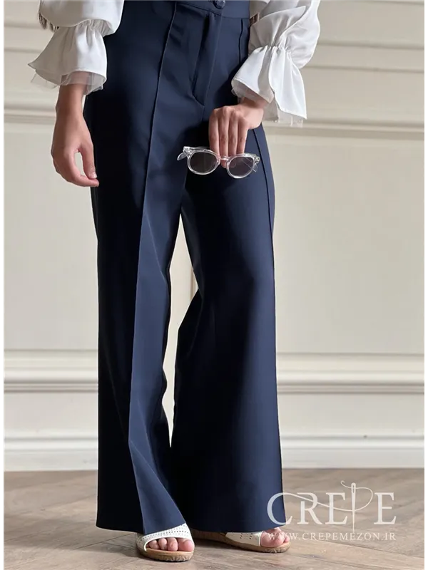 شلوار از بالا راسته کرپ پشت کش