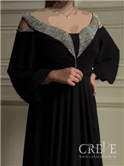 ماکسی بالا تنه چین دار نگینی