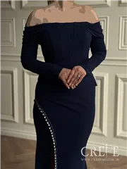 ماکسی دالقیچ یقه قایقی