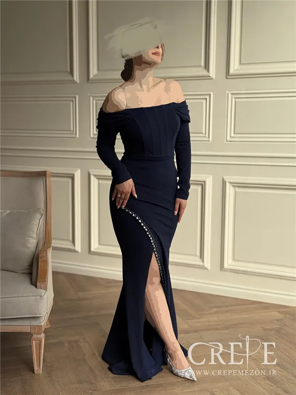 ماکسی دالقیچ یقه قایقی