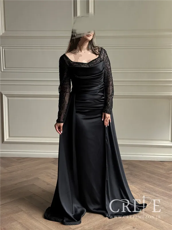 ماکسی یقه دلبری آستین دار یکتا