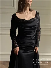 ماکسی یقه دلبری آستین دار یکتا