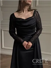 ماکسی یقه دلبری آستین دار یکتا